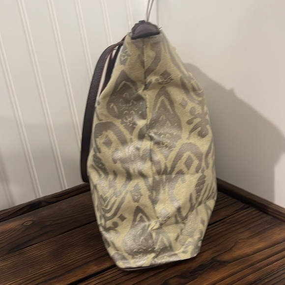 Stella and Dot Cream and Brown Tote Bag - Picture 2 of 9